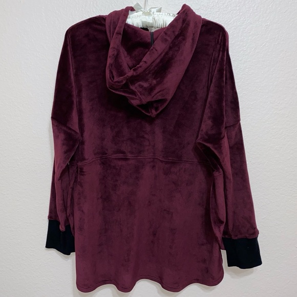 Donna Karen Velour Lounge Hoodie - Picture 2 of 8